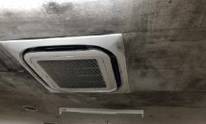 天井のエアコン付近の黒カビ画像