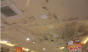 スーパーの天井の黒カビ画像